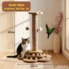 Vertical Sisal Cat Scratching Post Interactive Cat Toy Self Play Cat Scratcher with Ball & Feather