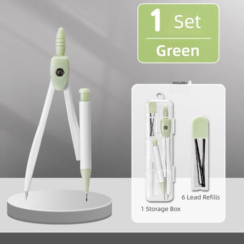 Portable 8PCS/Set Plastic Ruler Compasses Set Transparent Eraser Protractor Set Square Straight Ruler Measuring Ruler Students