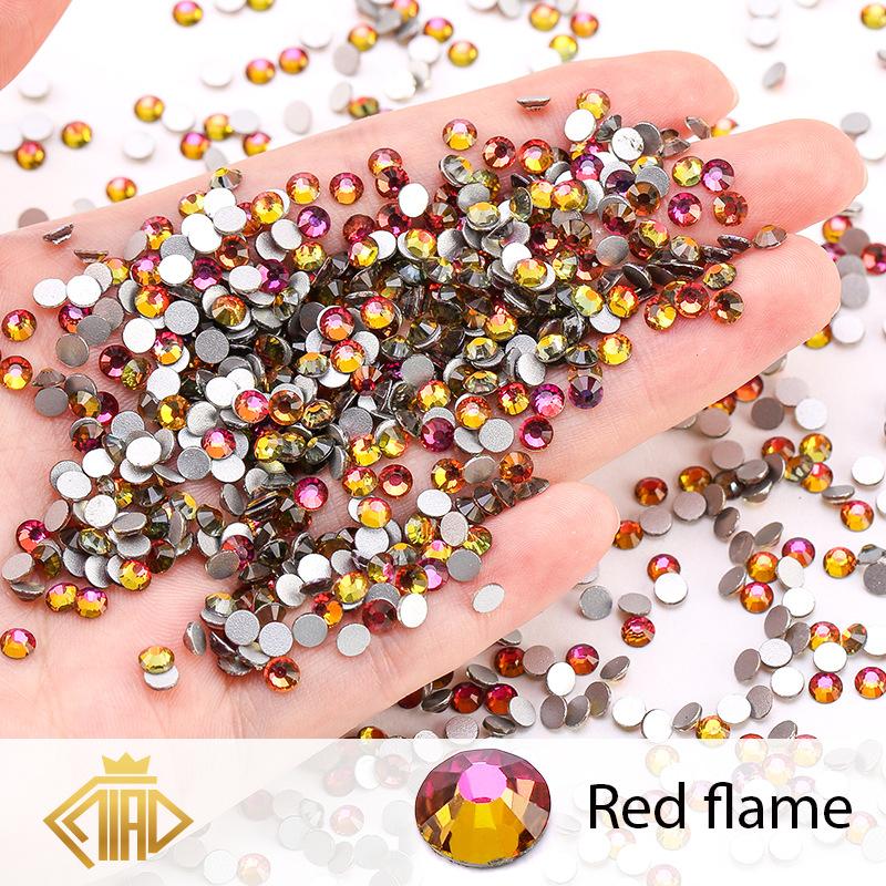 Pujiang Crystal Rhinestone Skleněné ploché dno Diamond Oblečení Doplňky Kulatý vrták na nehty DIY Náušnice Taška Samolepka Vrtačka