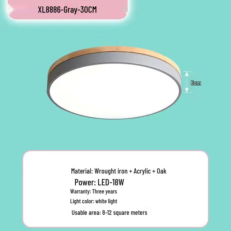 Japanese-Style LED Round Ceiling Light - Minimalist Wood Art for Bedroom & Living Room, Relaxed Nordic Warm Lighting