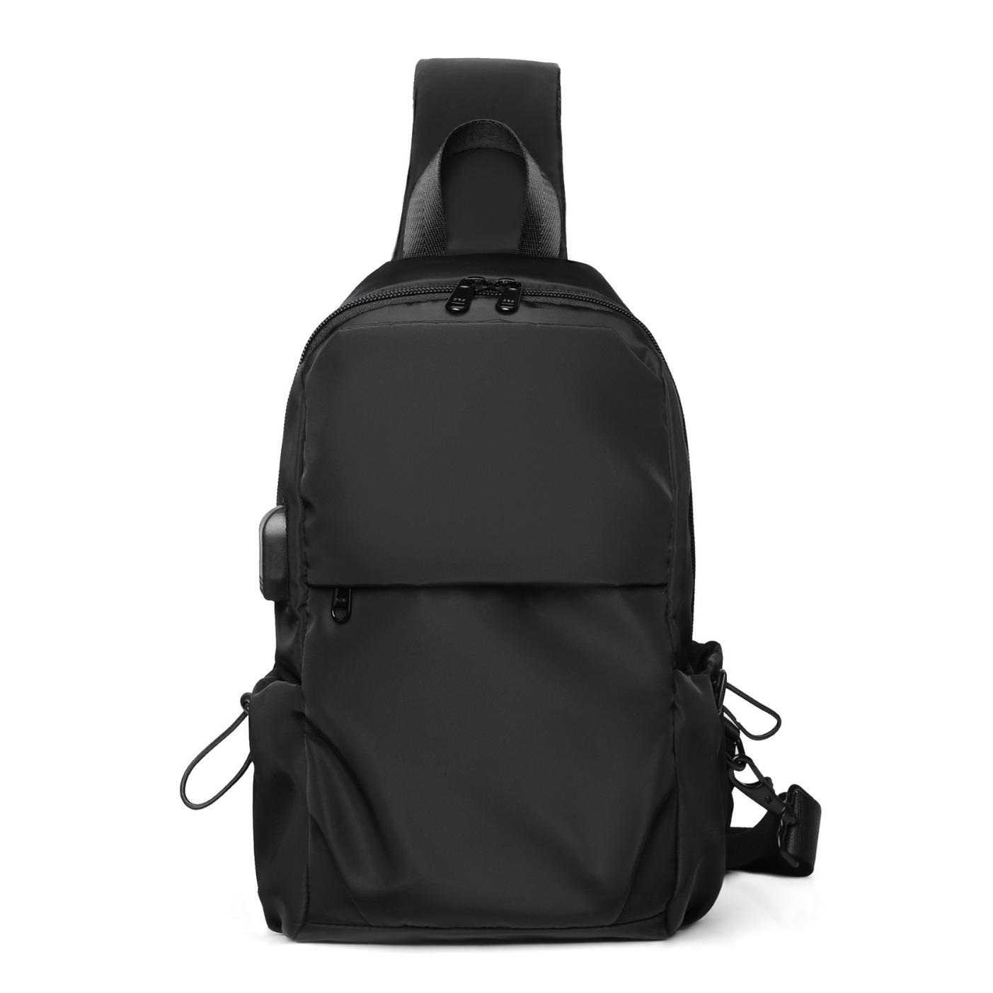 

Spring Polyester Grey Chest Bag, Usb Charging Tablet, Single-shoulder Bag, Crossbody Bag He is a 17. чёрный