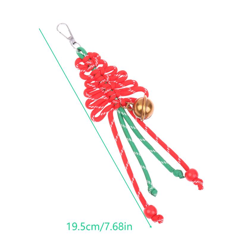 Hand-Woven Christmas Tree Keychain Trendy Creative Braided Rope Keyring  Bag Pendant Hanging Decoration For Xmas Gifts