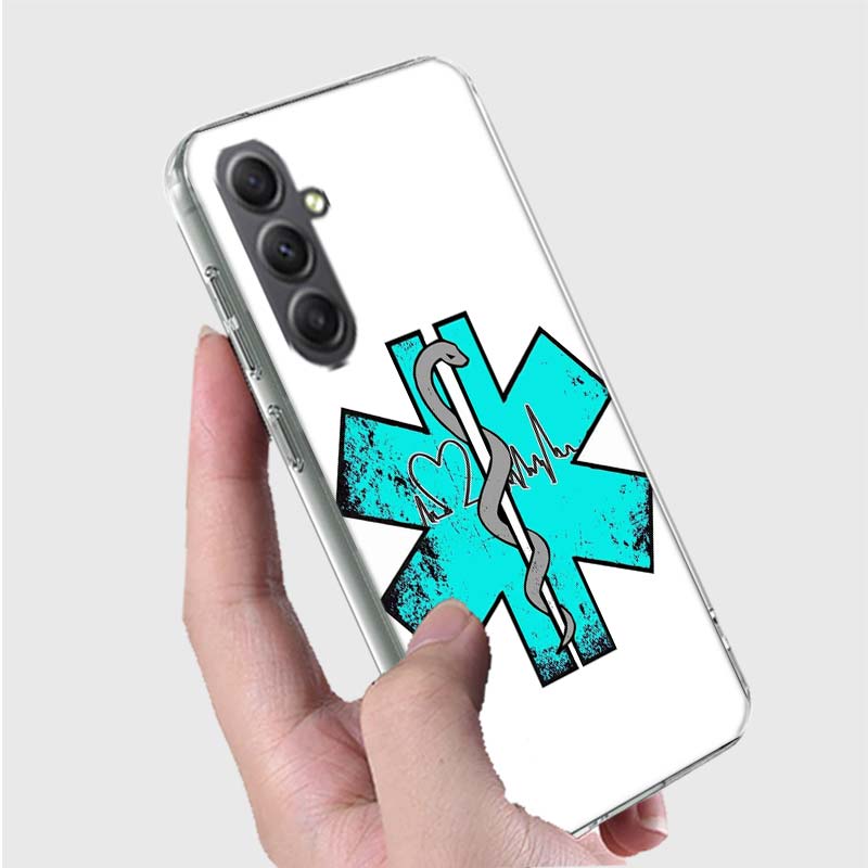 EMT EMS Medical Rescue Case For Phone Samsung Galaxy A12 A22 A32 A52 A52S A13 A23 A33 A53 A14 A24 A34 A54 5G A73 A42 A9 A8 A7 A6