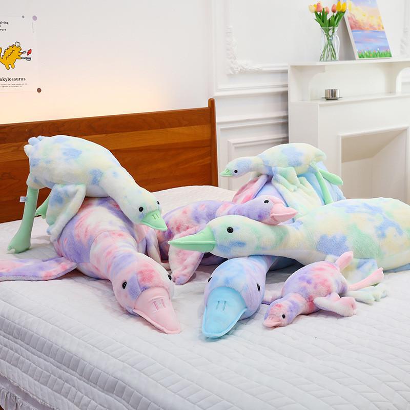 Goose Dye Tie Plush Toy Dolls Room Decoration Ornaments Children Christmas Gifts