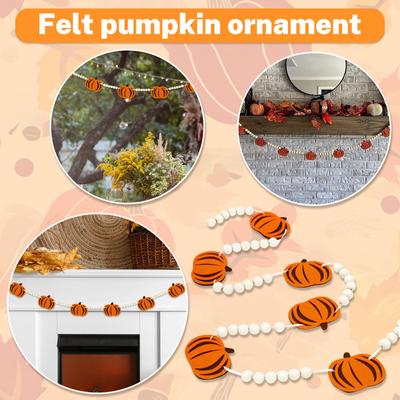 Herbstdeko Holzkranz Zuhause Herbstdeko Thanksgiving Holzkugelkranz Banner Kaminsims Wand, Halloween Deko Innen