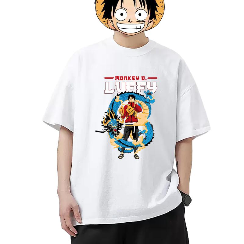 ONE PIECE Tshirt Mens Pure Cotton Casual  Round Neck Tshirt Short Sleeve Clothing Summer Sports Casual Short Sleeve Top