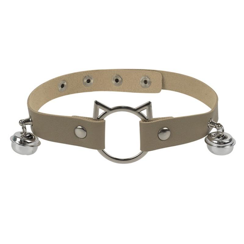 PU Leather Cat Collar Punk Bell Necklace Original Design Couples