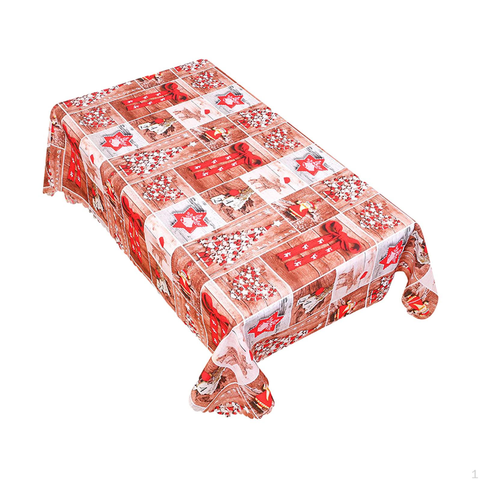 

Christmas Tablecloth for Rectangle Tables Table Cover Kitchen Decorative Style E