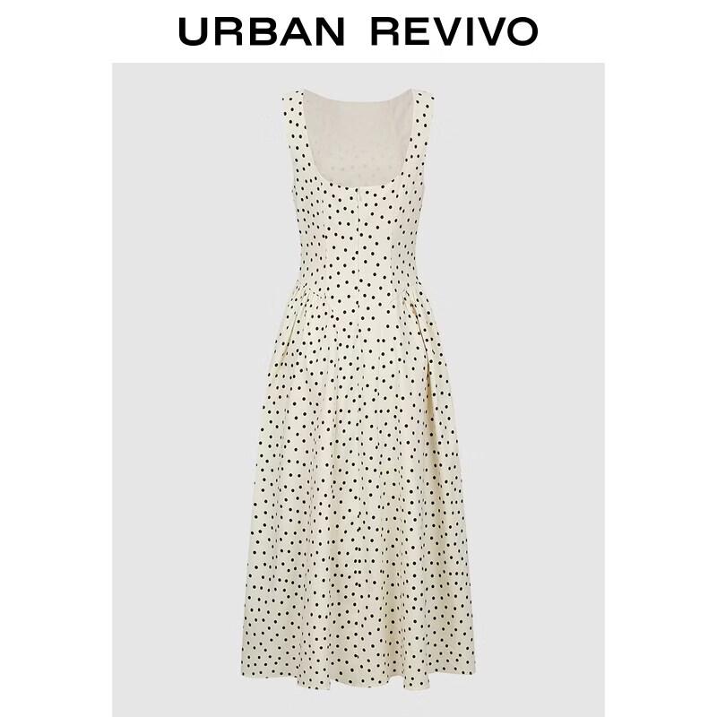 UR2026 Modern Polka Dot Pleated Sleeveless Dress