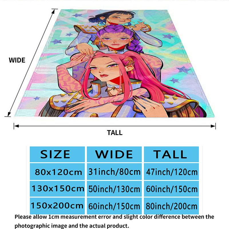 1PC Kpop Demon Hunters Patterned Flannel Blanket Suitable For All Seasons For Home Decor Warmth And Comfort Gifts Holiday Present