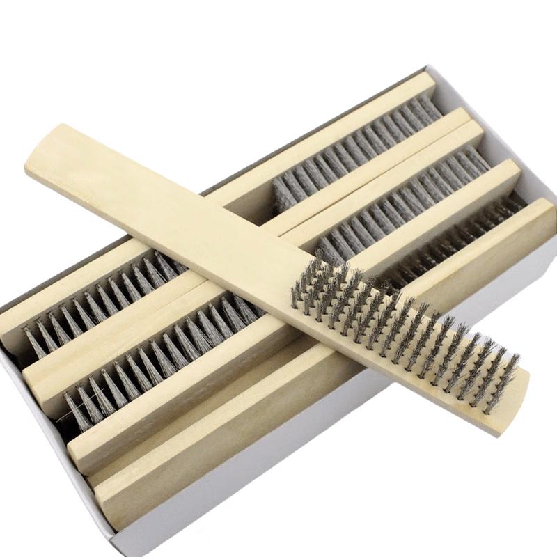 Wooden Handle Stainless Steel Wire Brush