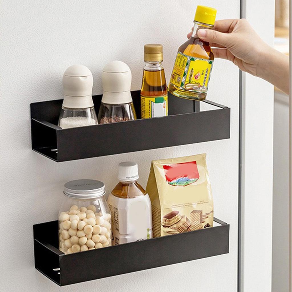 Multipurpose Magnetic Holder for Fridge Washing Machine Side Drillless Mount Space Efficient Includes Hooks