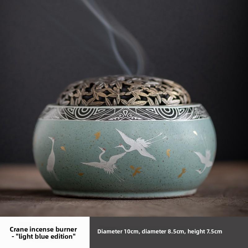 Ceramiczny piecyk do aromaterapii Dekoracja domu Wnętrze Ceremonia parzenia herbaty Miejsce na kadzidło Stop Miedź Piecyk do aromaterapii