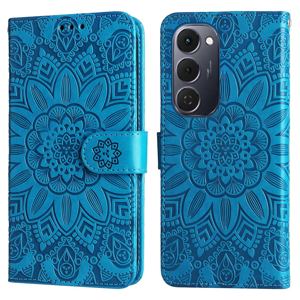 For TECNO Spark 40 Pro+ 4G Case Sunflower Imprint Leather Wallet Phone Cover