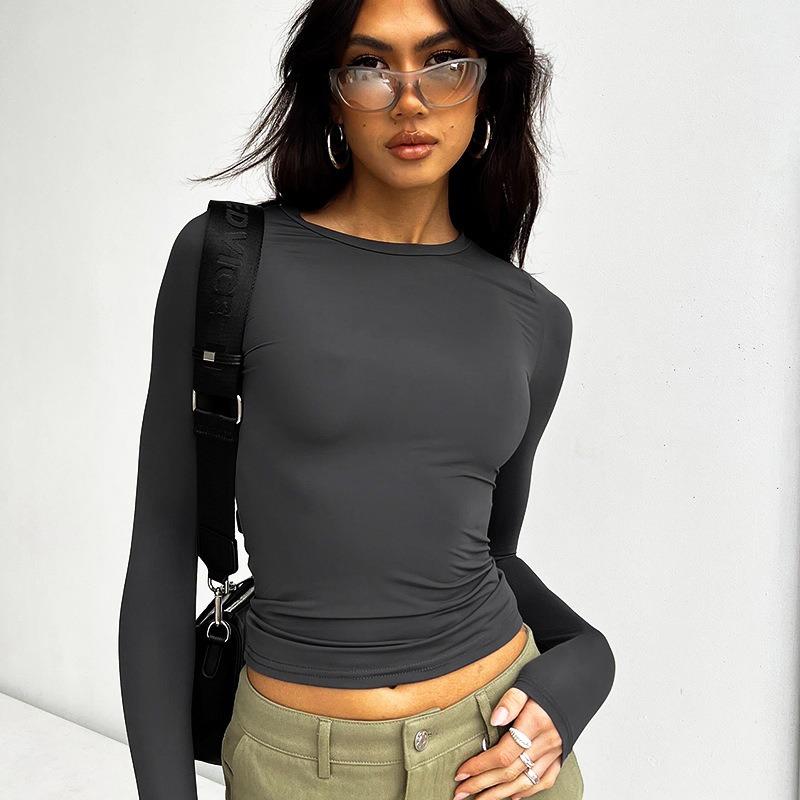Women's Slim Fit Base Shirt Long Sleeved T-shirt Top