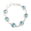 Sky Blue Topaz Gemstone 925 Sterling Silver Jewelry Handmade Women Bracelet 8.5" RB-2-5