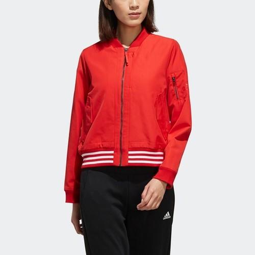 adidas WV 3S Full-Zip Casual Sports Woven Bomber Jacket Women’s Energy Red