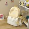 Schoolbag Korean Sweet Plaid Backpack Female Junior High School High School Student School Bag Lace Large Capacity Lightweight Backpack