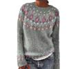 Suéter, para mujer, cuello redondo, bloque de color, corte holgado, jersey, suéter de punto, cálido, top casual