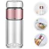 250Ml Tea Water Separation Glass Infuser Bottle Insulated Non Leaking for Home Travel Portable Tea Maker with Stainless Steel