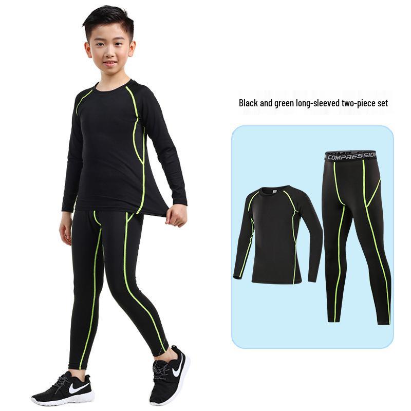 Kids  Warm Velour Basketball Training Set: Quick-Dry, Tight-Fit Base Layer for Autumn/Winter Fitness L - 26 (About 50 lbs)