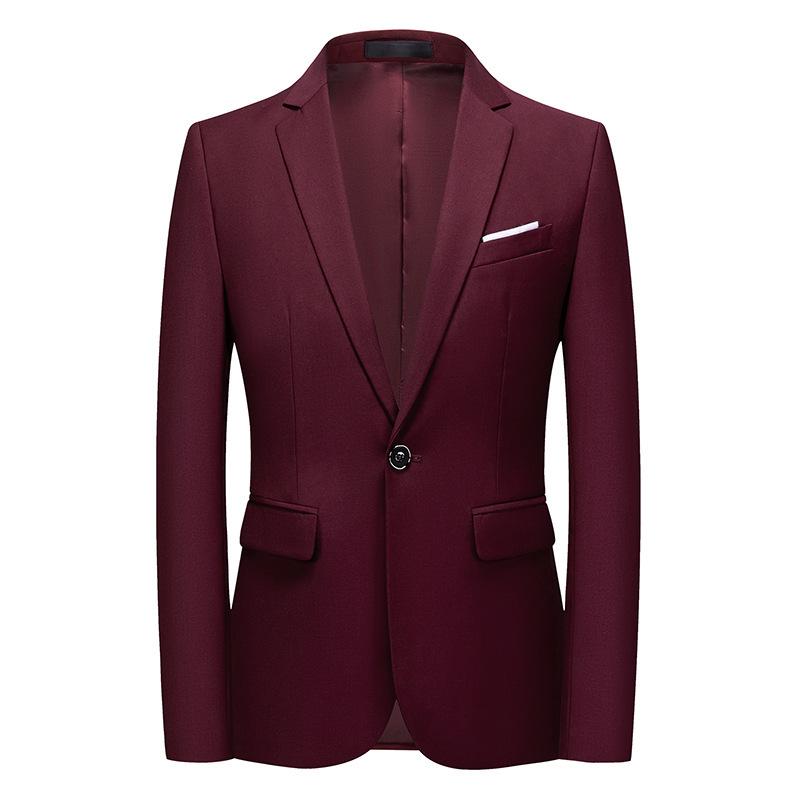 2025 Spring/Autumn Men's Solid Color Single-Button Business Casual Suit Jacket