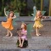 3pcs Mini Resin Playing Dance Flower Fairy, Very Cute Fairy Model Flower Pot And Sand Table Decoration, Suitable As A Gift For F