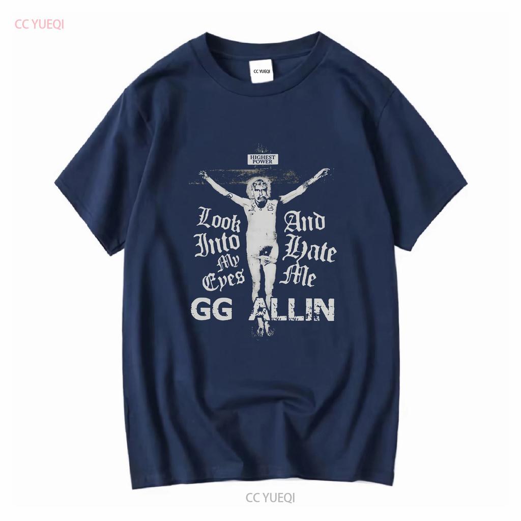 Rare GG Allin Look Into My Eyes Cotton Men T Shirt long or short sleeves vintage Washed Casual Slightly Stretched