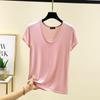 Women's Plus Size Modal Round Neck Short Sleeve T-Shirt, Spring/Summer Lightweight Loose Slimming Base Layer Versatile Top