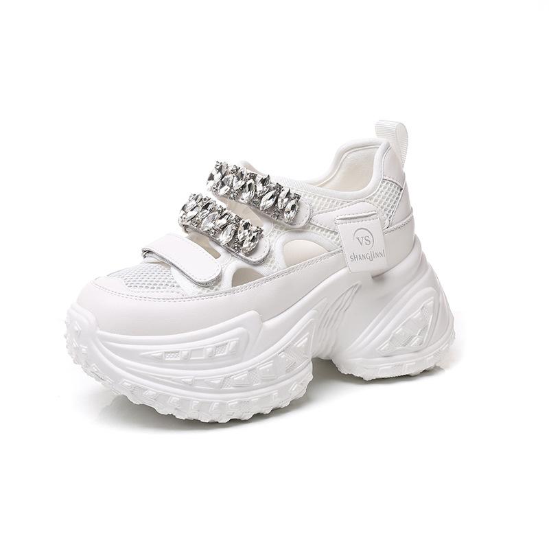 Dad shoes women's summer new tires durian bottom rhinestone word Mary Jane platform heightening sneakers