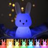 GGbingo Silicone Rabbit LED Night Light Touch Sensor Table Lamp Cute Animal Bedroom Decor Gift for Kids Baby Child Home