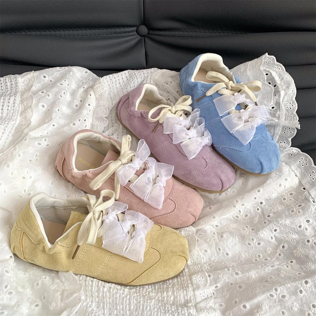 Fashion Fashion Sweet Bow Flat Casual Shoes 2025 Spring Ballet Style Fairy Fashion Shoes