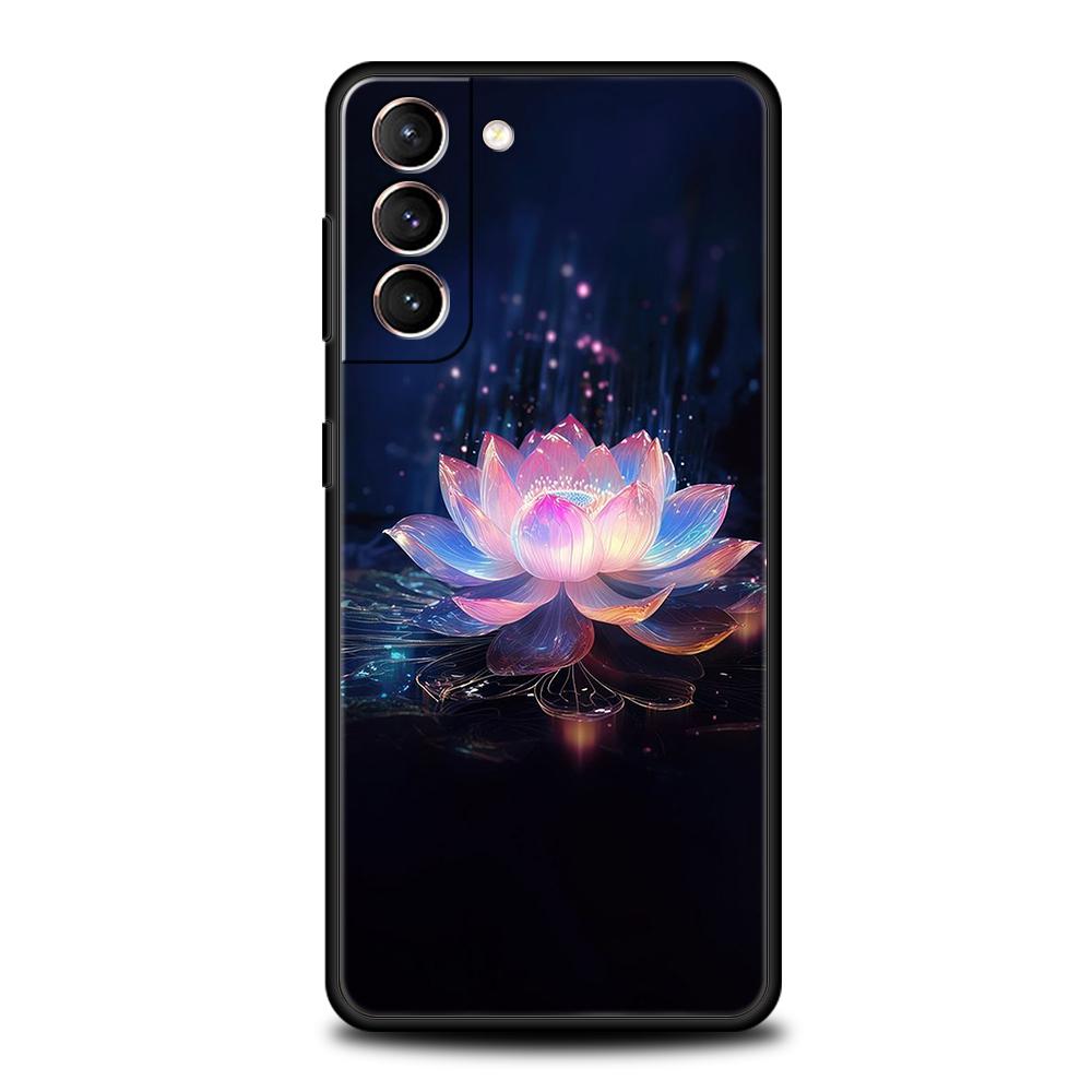 

Чехол для телефона Цветок лотоса для Samsung Galaxy S25 S24 S23 S22 S20 S21 FE Ultra S10 S10E S9 Plus 5G Мягкий ТПУ Чехлы Обложки Сумки S21 Ultra