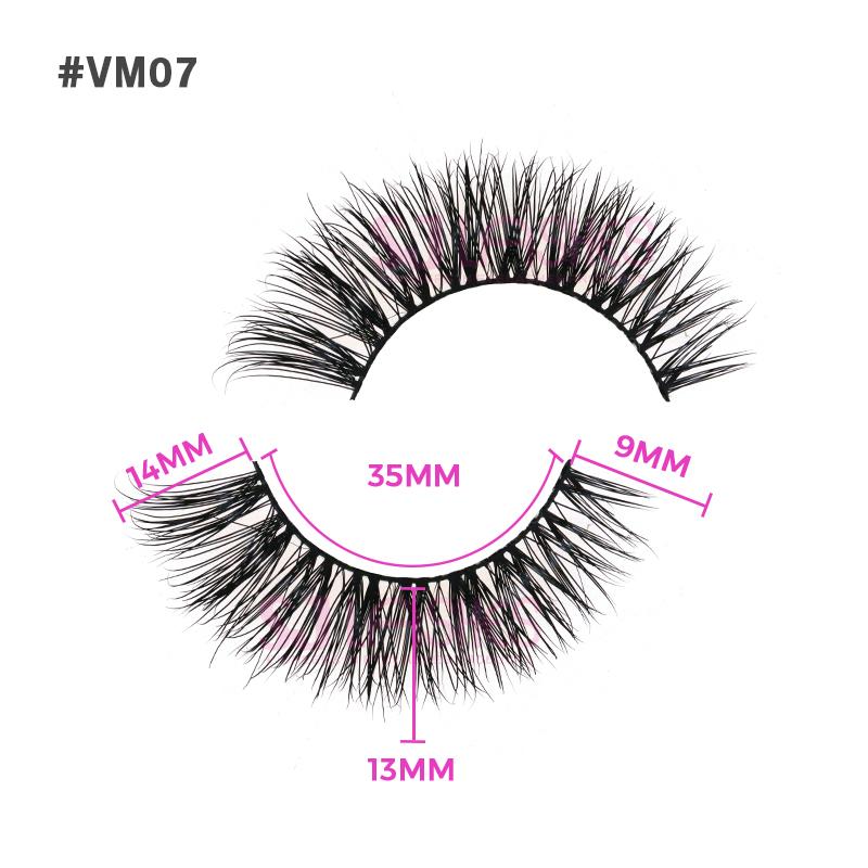 3 Pairs High Quality Strip Lashes Handmade Natural for Fluffy Mink Lashes Custom Logo Box Packaging
