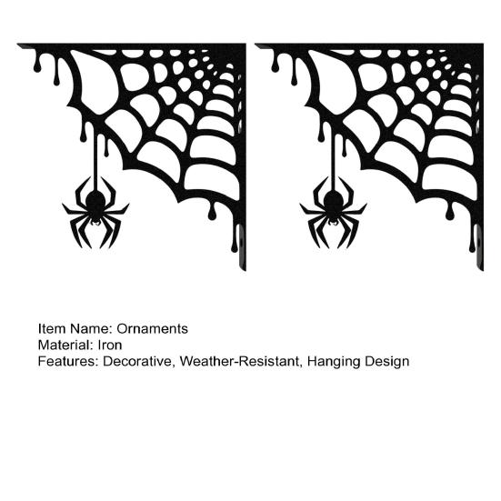Gothic Home Accents 2Pcs Spider Web Corner Metal Wall Art, Signs Outdoor Decor, Housewarming Gift Minimalist Aesthetic Sculpture for