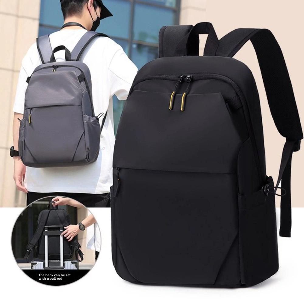 Large Capacity Men Backpack Solid Color Oxford Cloth Backpack Fashion Student Backpack  Travel