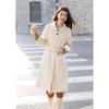Mokana Women's Elegant Belted Long Trench Coat