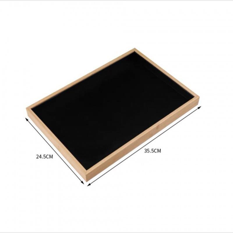 Bamboo Jewelry Display Tray with Velvet Lining for Bracelets & Necklaces