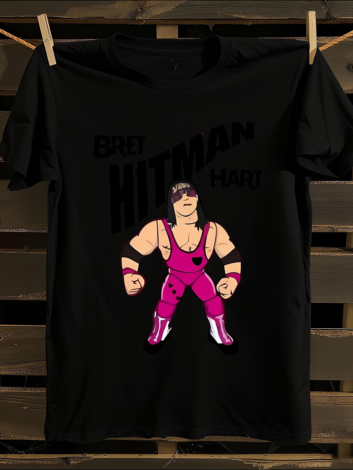 Bret Hitman Hart Wrestling Icon Signature T-shirt L