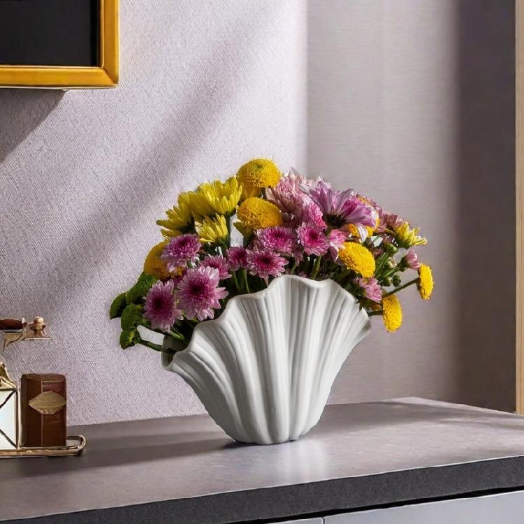 Easy to Use Silicone Concrete Mould Shell Shape Resin Vases Moulds Pen Holders Molds for Making Succulent Plant Pots