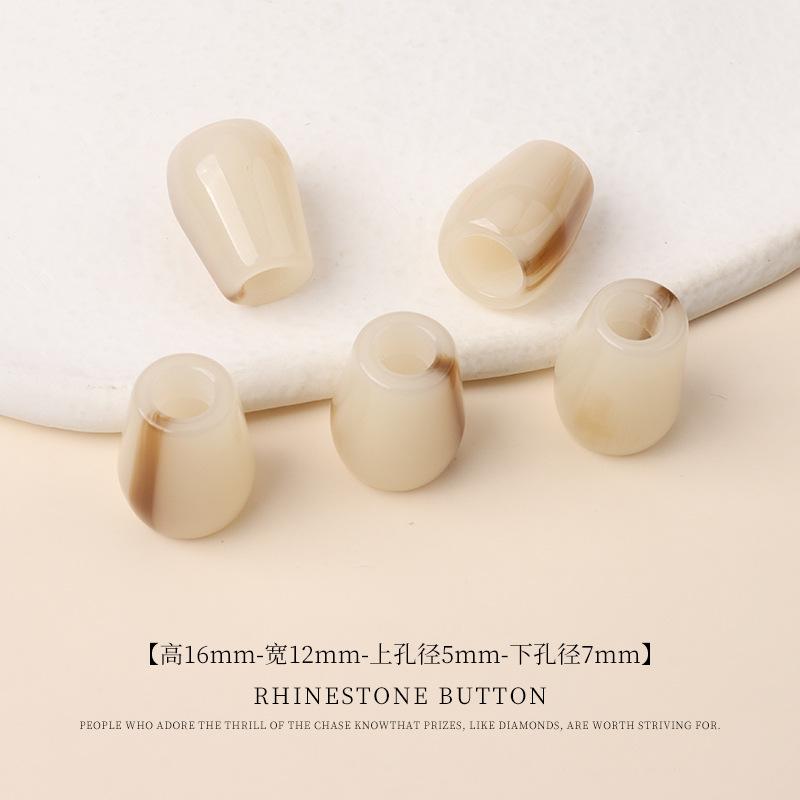 5pcs Acrylic Two-Color Hanging Bell Diy Beaded Bucket Bead Material Large Hole Round Bead Buckle Swimsuit Sweater Pants Drawstring Button