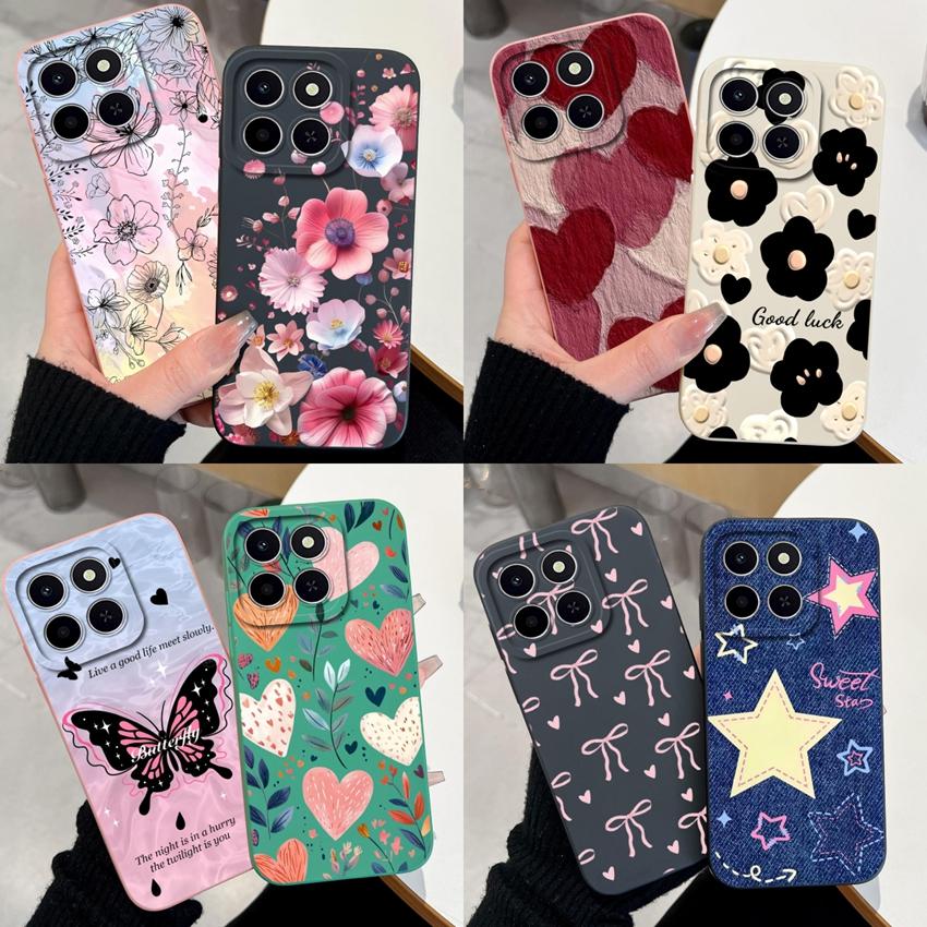 For Honor X6c X6d X5a X5c X6a X7a X8d X9d X8c X7 X8 X6 Phone Case Pretty Flowers Patterns Lightweight Soft Silicone Cover For Honor Protective Housing