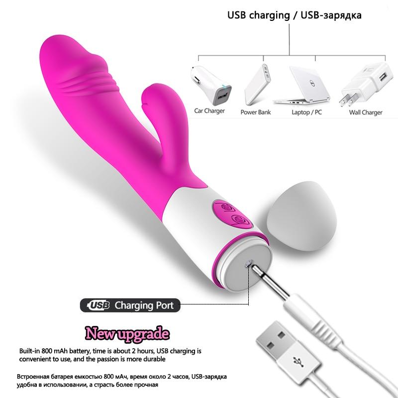 30 Speed Rechargeable Rabbit  Clit G Spot Women Sex Toy Rabbit S