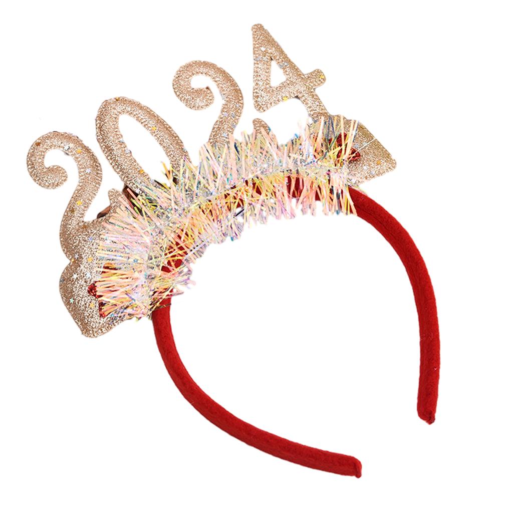 Adult Teens New Year Hairband Tinsel Sequins Letter Headband Carnivals Hair Hoop Christmas Taking Photos Headpiece