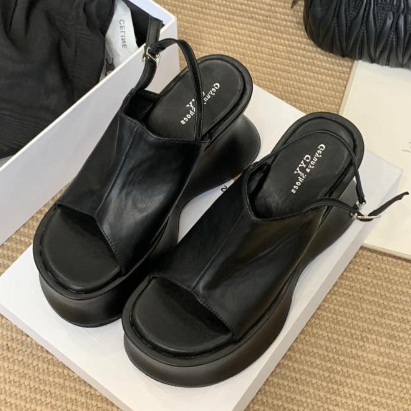 

Fashion Fashion Back Strap Buckle Wedges Sandal Women Summer Sexy Open Toe Platform Sandal Comfort Concise Beach Sandal Zapatos De Mujer 35 чёрный