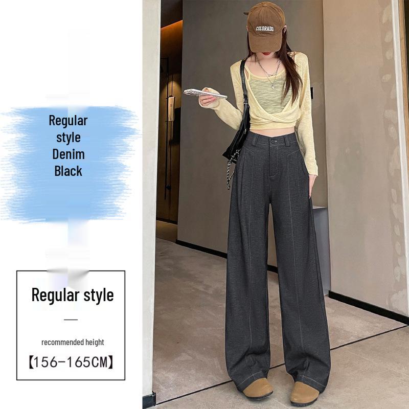 

2026 Spring New Drapey Denim Blazer & Versatile Pants Collection: High-Waisted Slimming Narrow-Leg and Wide-Leg Styles XS