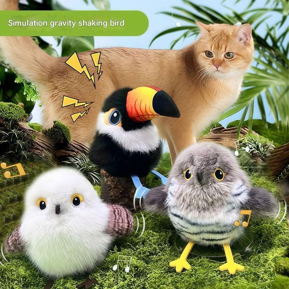 Induction Activation Interactive Chirping Bird Cat Toy  Cat Self-entertainment