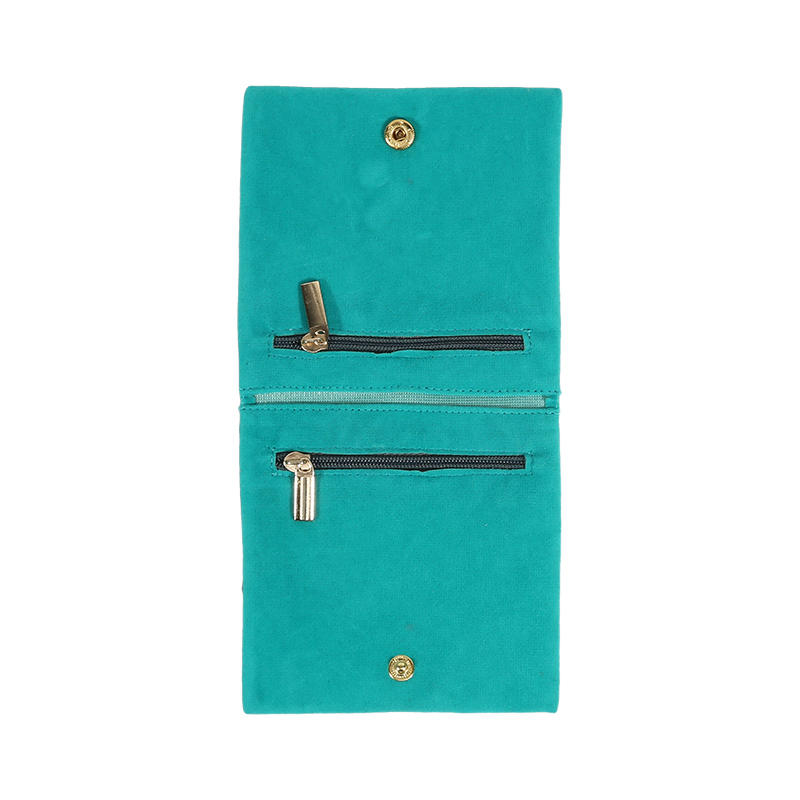 Pochette à Bijoux en Velours Fermeture à Bouton Pression Sac de Rangement pour Bracelets Colliers Boucles d'Oreilles Double Compartiment Sacs d'Emballage Cadeau Pour Femmes