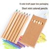 6-Color Mini Colored Pencil Set in Kraft Box for Kids' Drawing