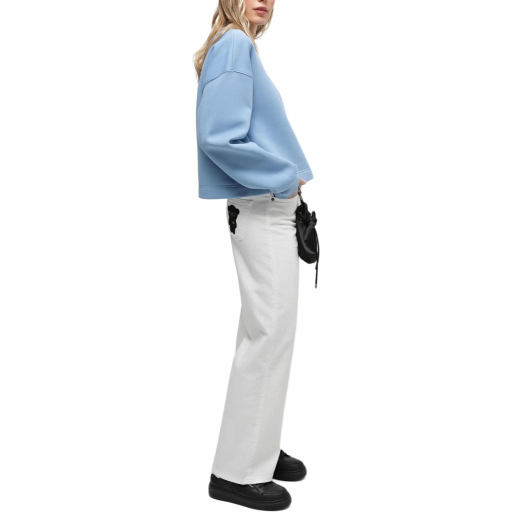Emporio Armani Embroidered Crew Neck Long Sleeve Sweatshirt Women tops Blue 6R2M7L-2JTDZ-0712